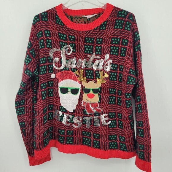 No Boundaries Santa's Bestie Ugly Christmas Sweater - Picture 6 of 12